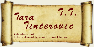 Tara Tinterović vizit kartica